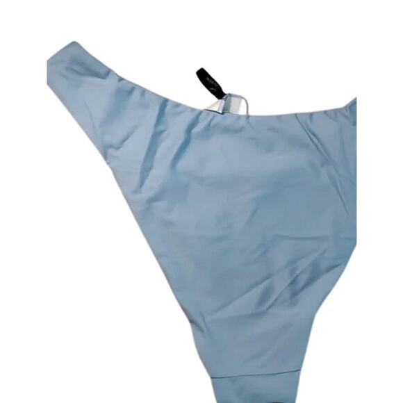 NWT J Crew Curved Waist Cheeky Bikini Bottom SPF 50 High Cut Leg S Mist Blue - Picture 3 of 14